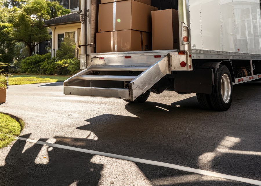 Packed moving truck ready for cross-country transport