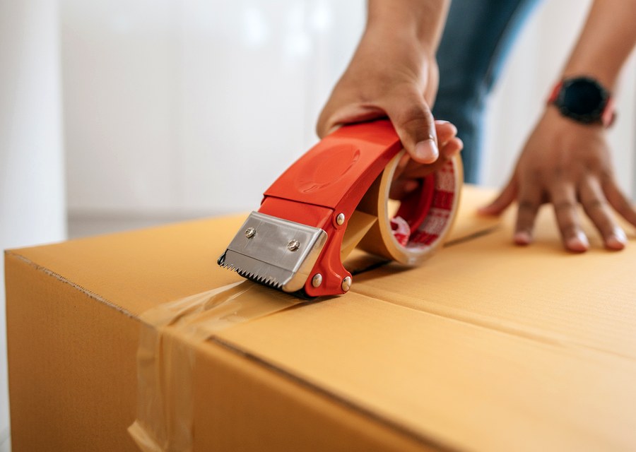 Packed moving truck ready for cross-country transport