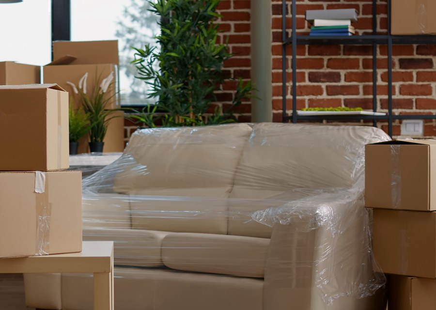 Packed moving truck ready for cross-country transport