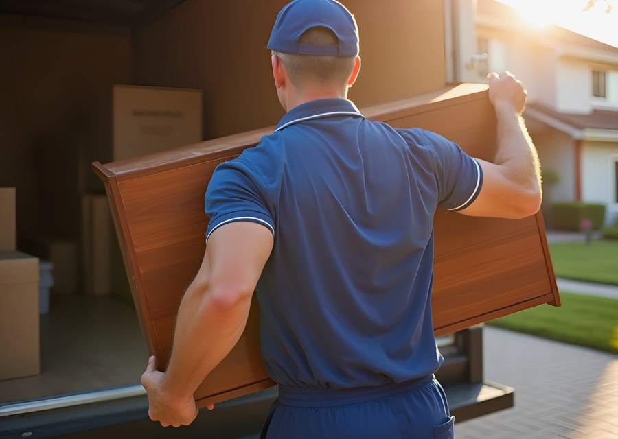 Packed moving truck ready for cross-country transport