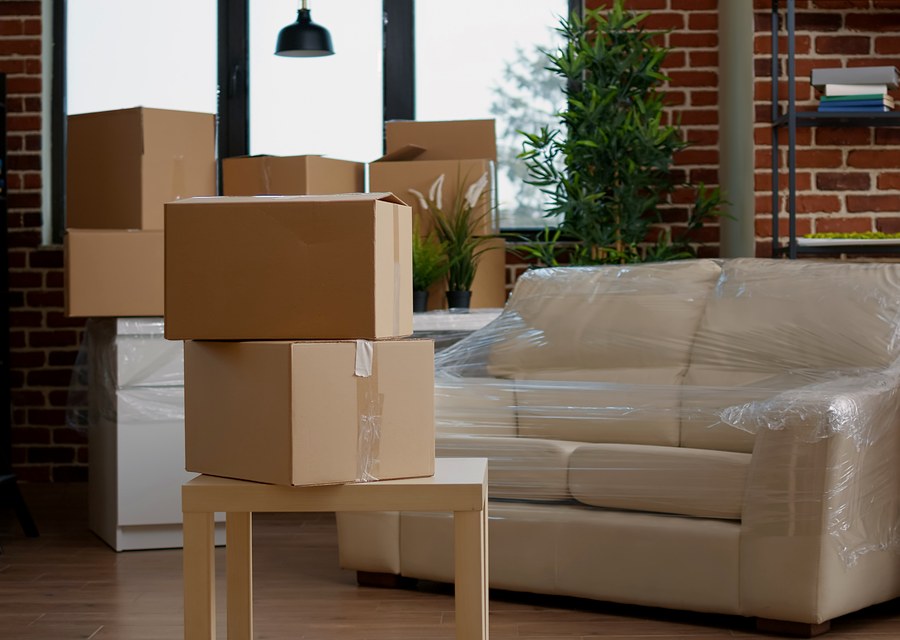 Packed moving truck ready for cross-country transport