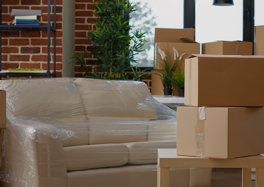 Packed moving truck ready for cross-country transport