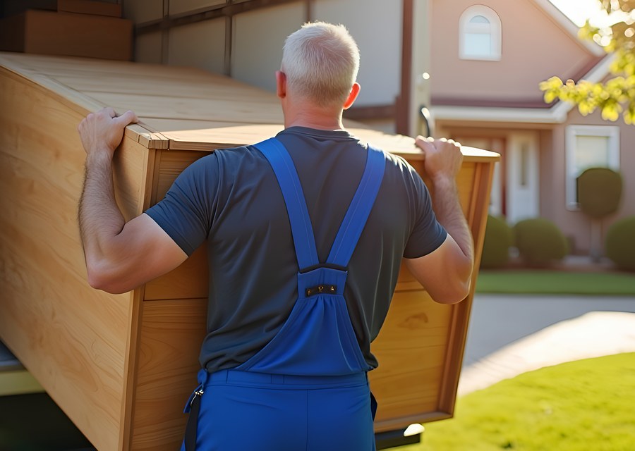 Packed moving truck ready for cross-country transport