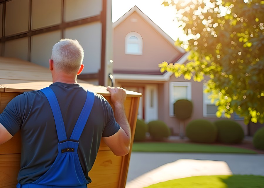 Packed moving truck ready for cross-country transport