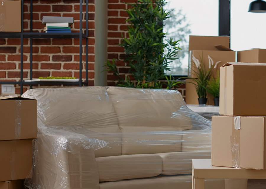 Packed moving truck ready for cross-country transport