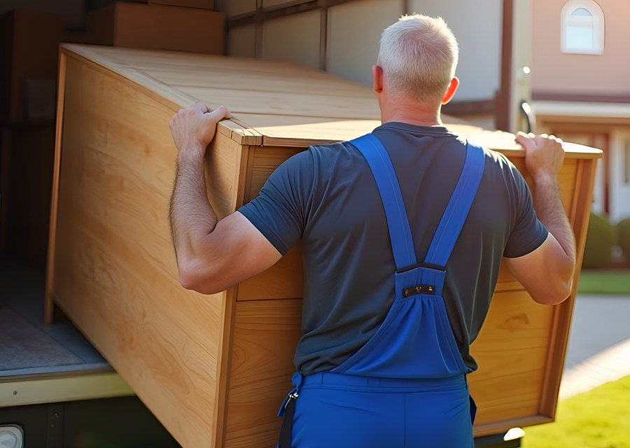 Packed moving truck ready for cross-country transport