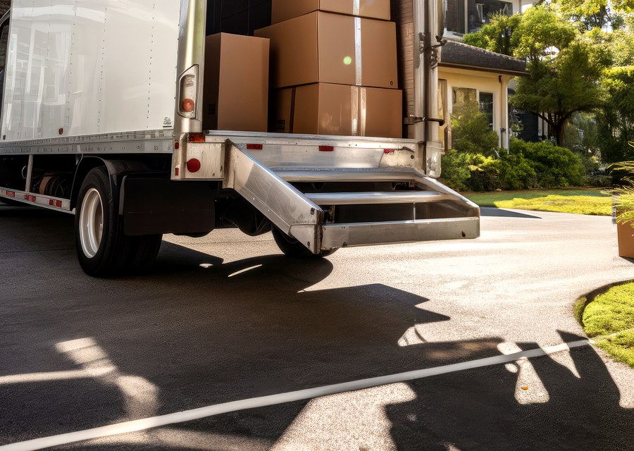 Packed moving truck ready for cross-country transport