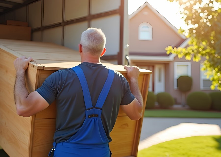 Packed moving truck ready for cross-country transport