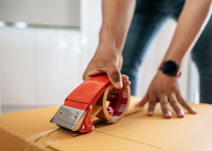 Packed moving truck ready for cross-country transport