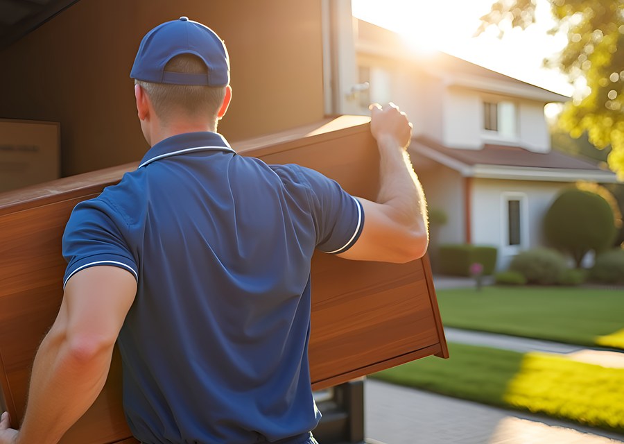 Packed moving truck ready for cross-country transport