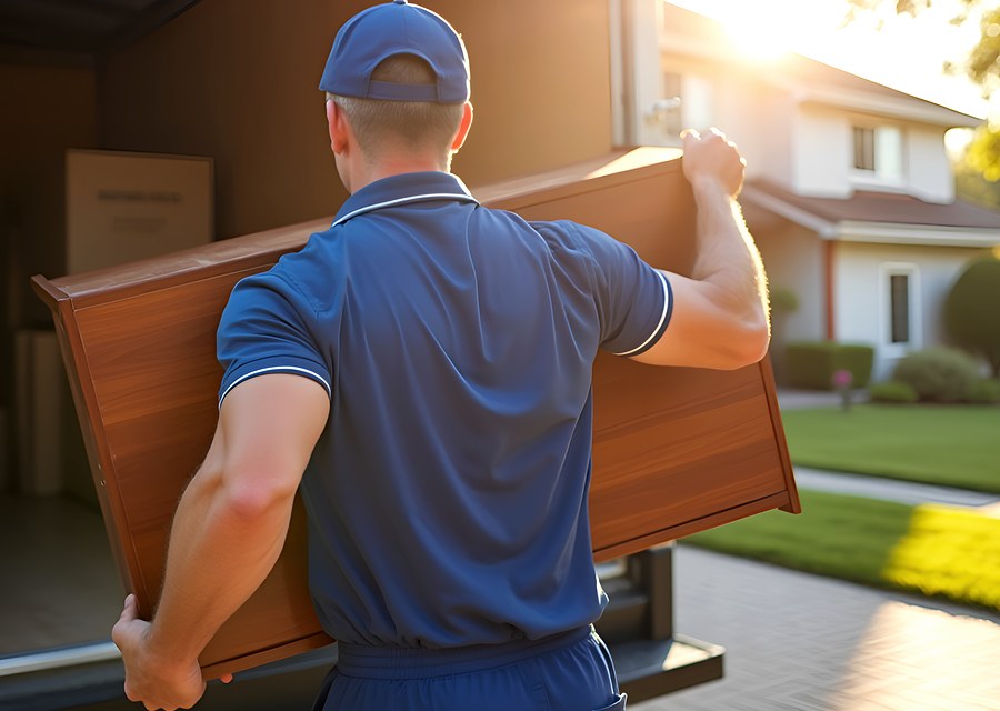 Packed moving truck ready for cross-country transport