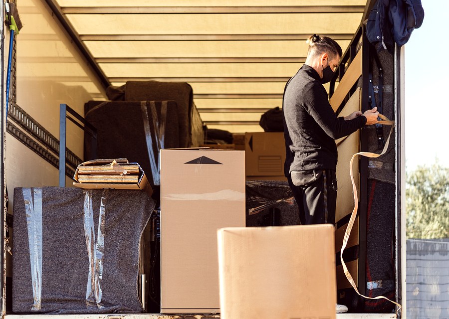 Furniture being moved by professional crew