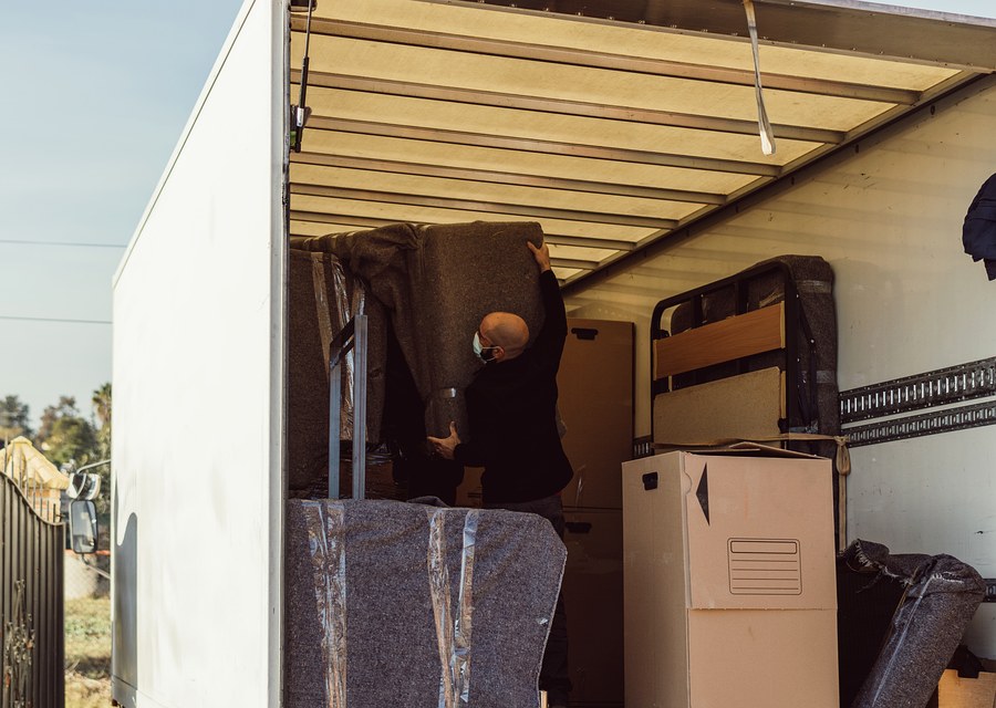 Furniture being moved by professional crew