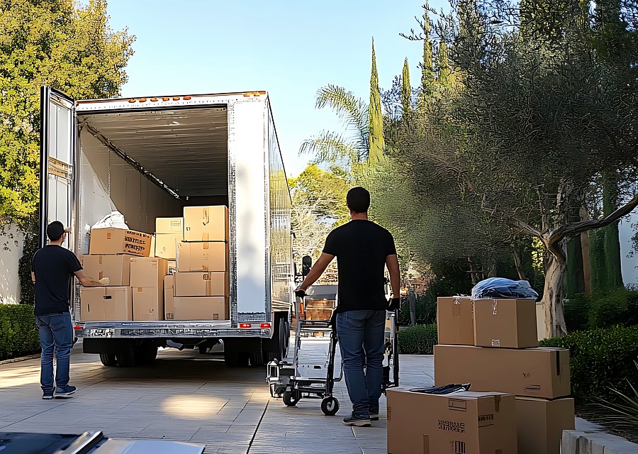 Furniture being moved by professional crew