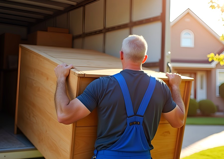 Furniture being moved by professional crew
