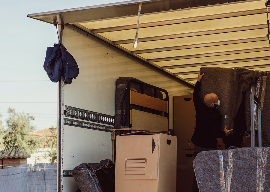 Furniture being moved by professional crew