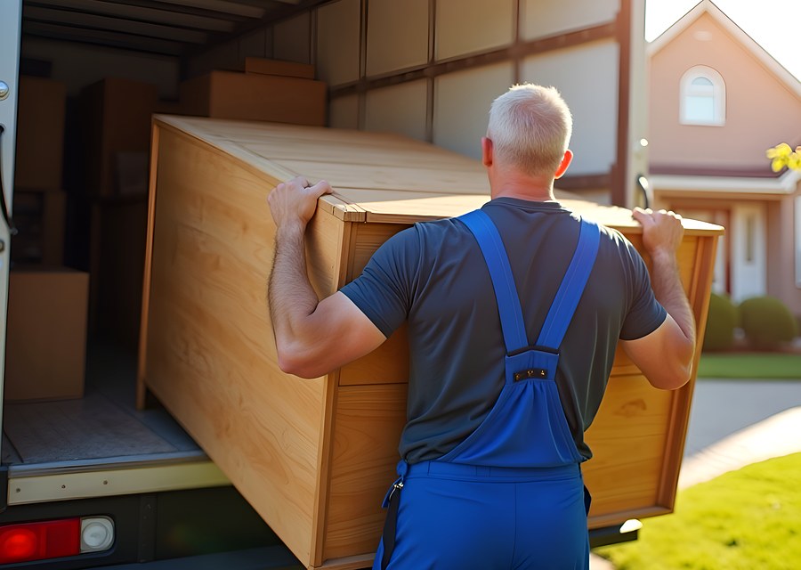 Furniture being moved by professional crew