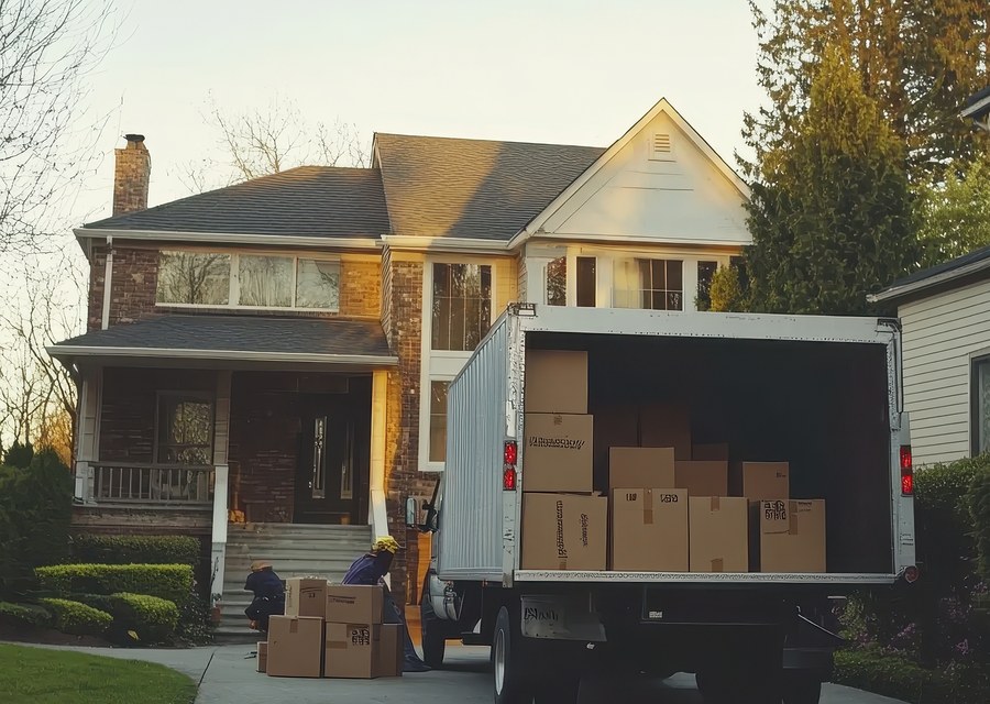 Furniture being moved by professional crew