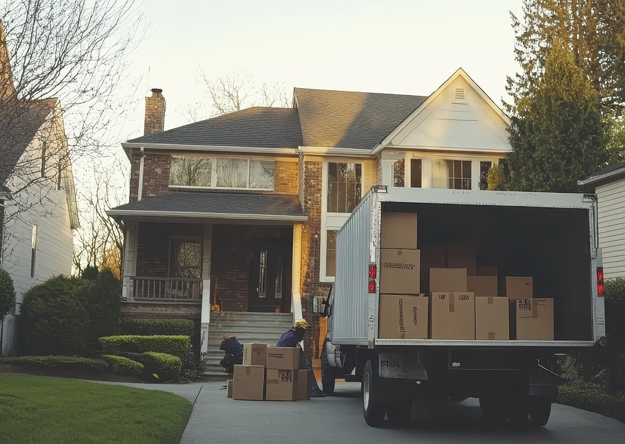 Furniture being moved by professional crew