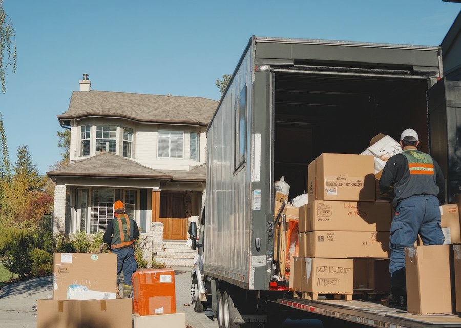 Furniture being moved by professional crew