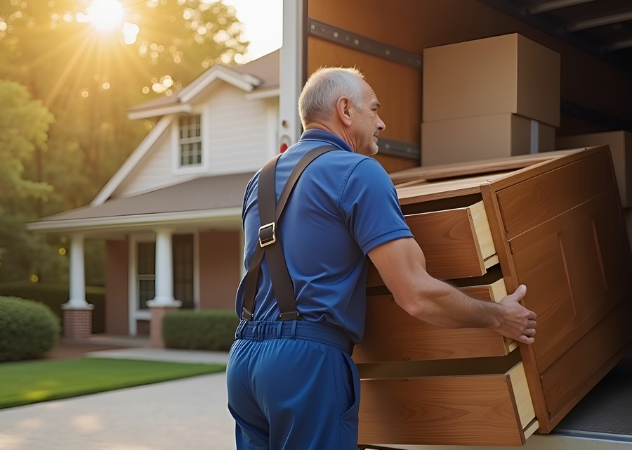 Furniture being moved by professional crew