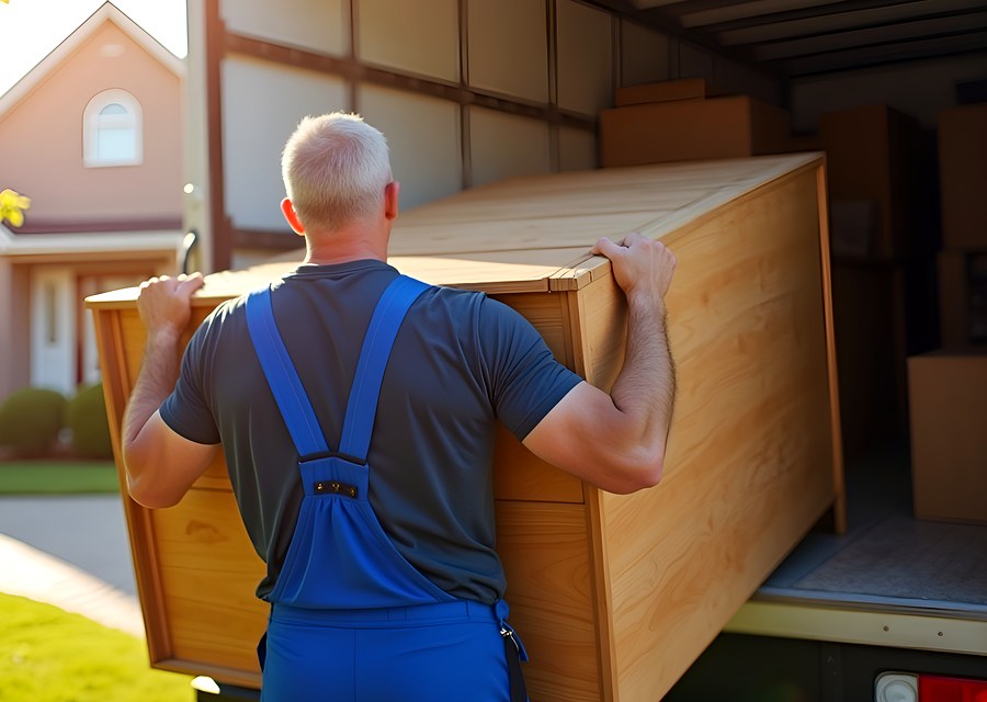 Furniture being moved by professional crew