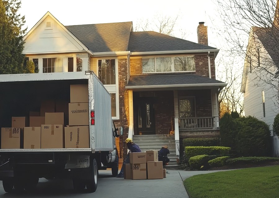 Furniture being moved by professional crew