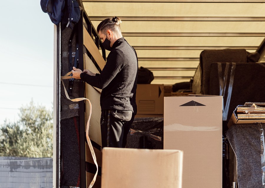 Furniture being moved by professional crew