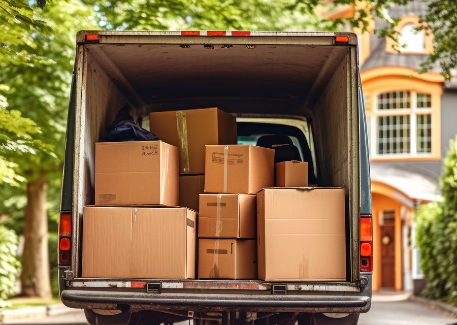 Furniture being moved by professional crew