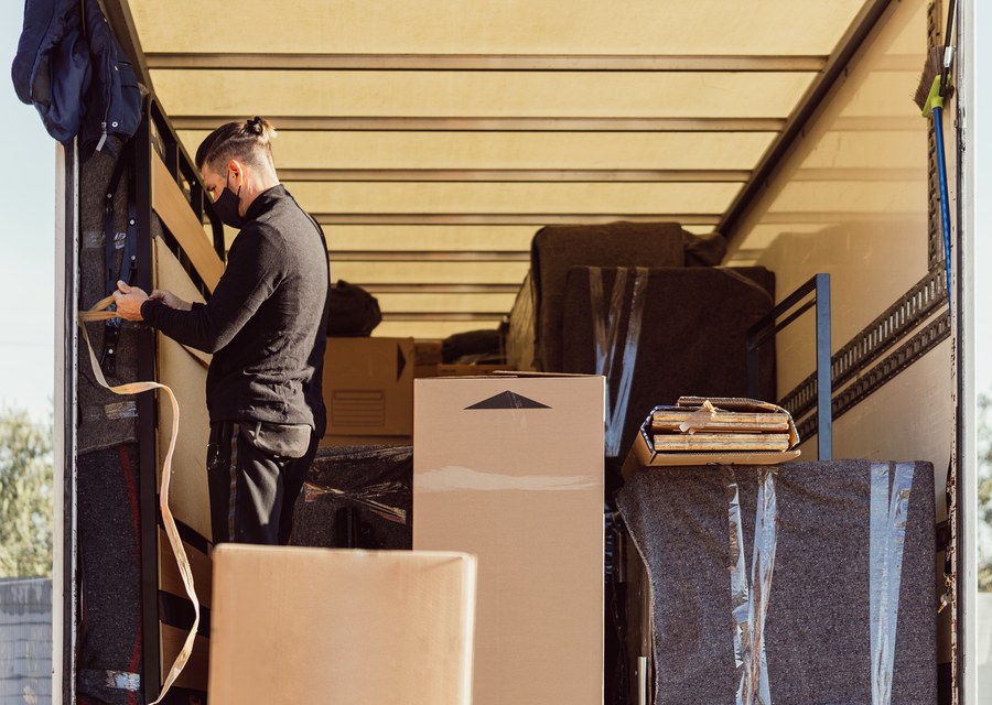 Furniture being moved by professional crew