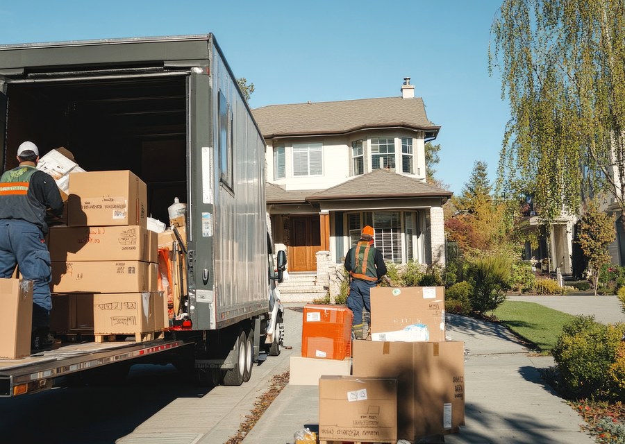 Furniture being moved by professional crew
