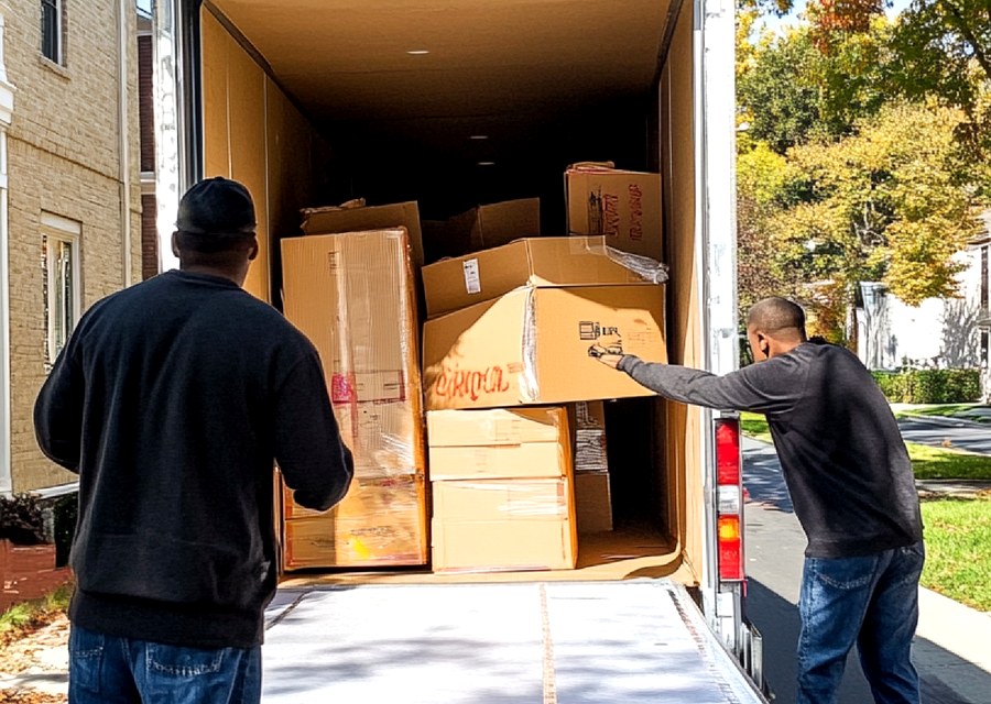 Furniture being moved by professional crew