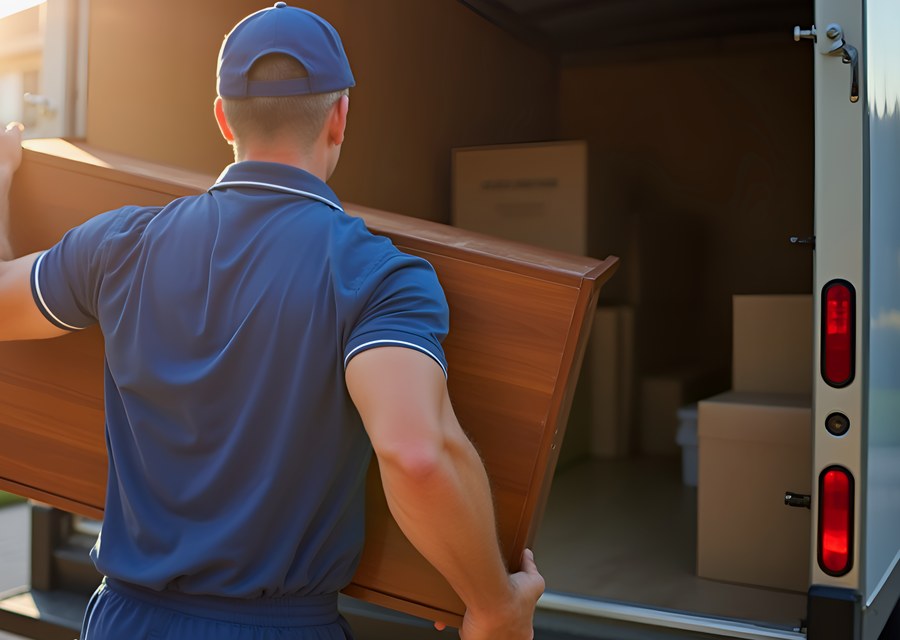 Furniture being moved by professional crew
