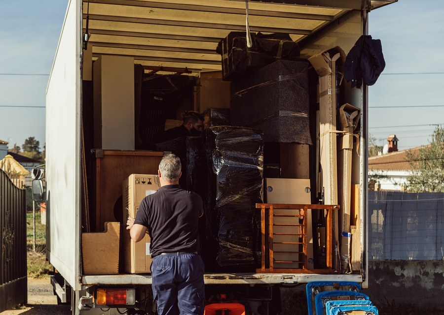 Furniture being moved by professional crew