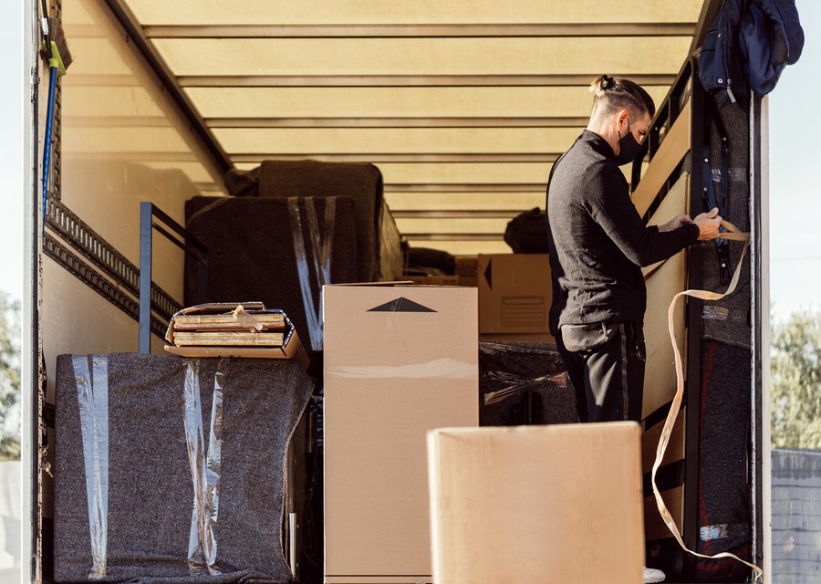 Furniture being moved by professional crew