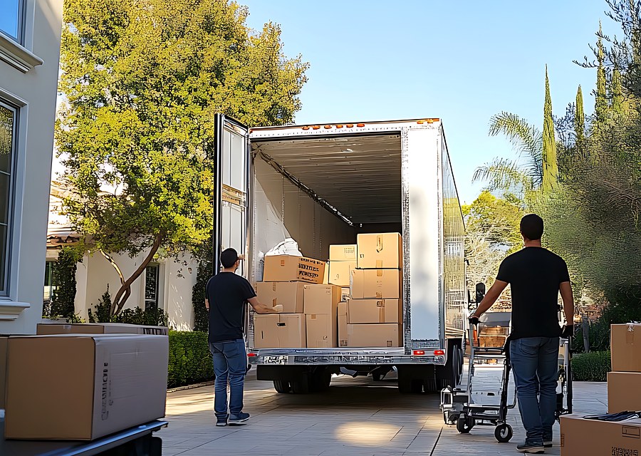 Furniture being moved by professional crew