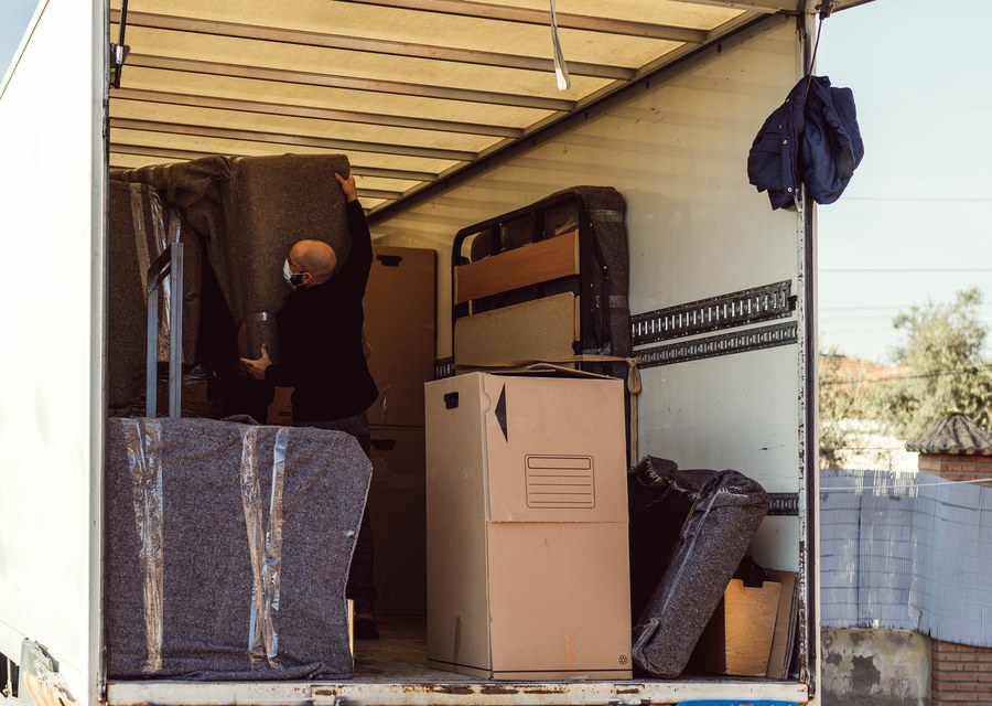 Furniture being moved by professional crew