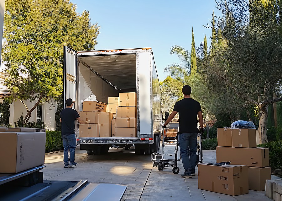 Furniture being moved by professional crew