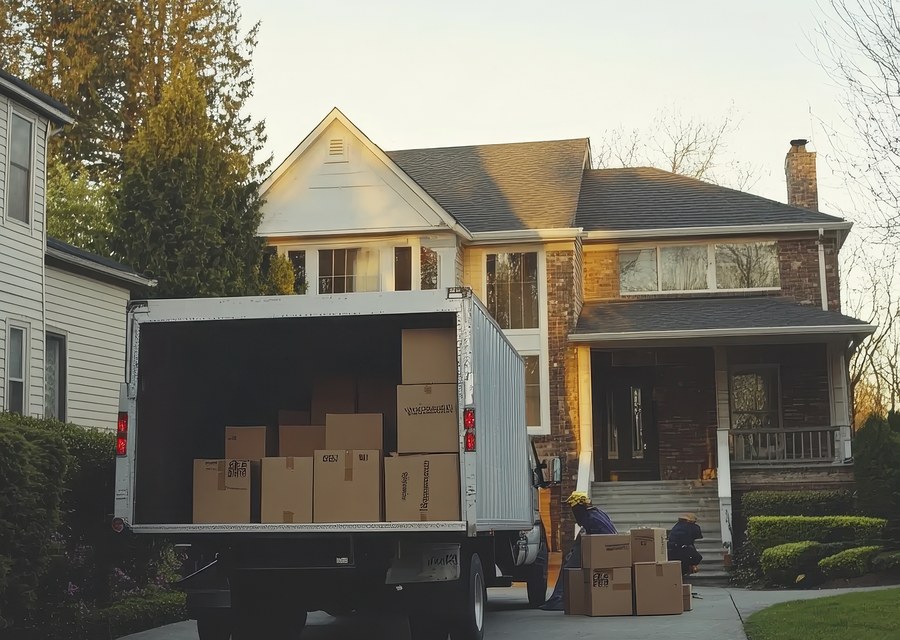 Furniture being moved by professional crew