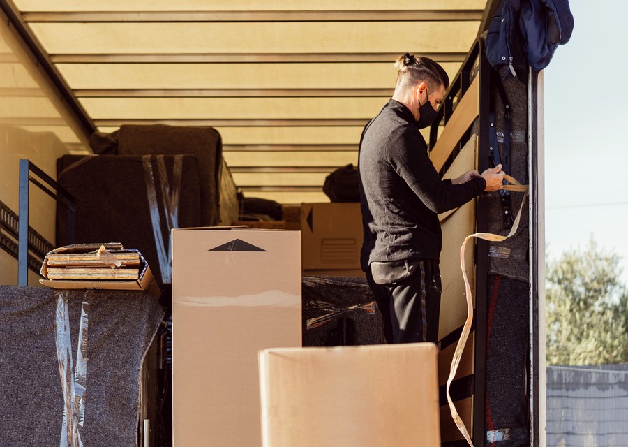 Furniture being moved by professional crew
