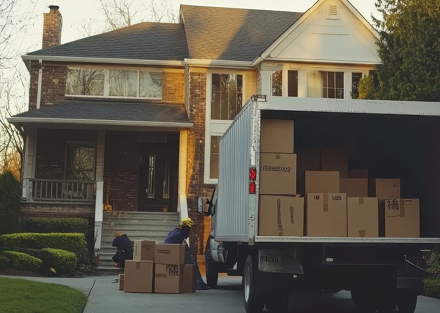 Furniture being moved by professional crew
