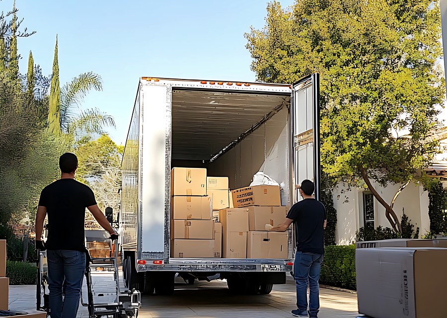 Furniture being moved by professional crew