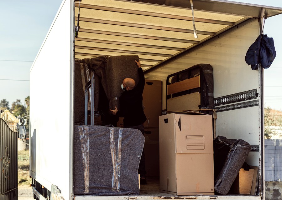 Furniture being moved by professional crew