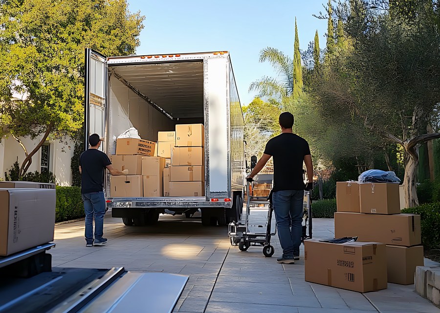 Furniture being moved by professional crew