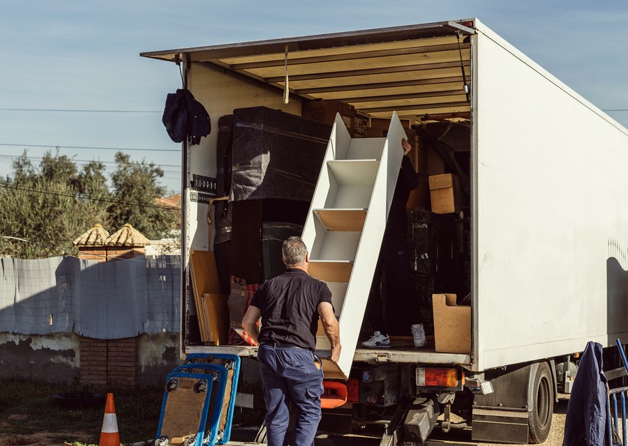 Furniture being moved by professional crew