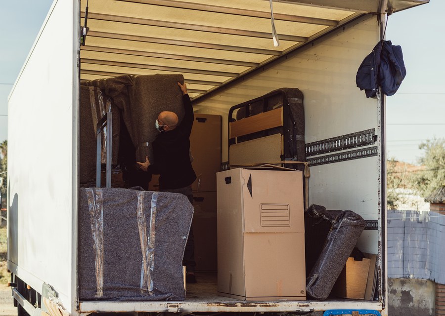Furniture being moved by professional crew