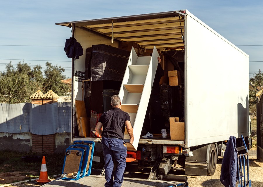 Furniture being moved by professional crew