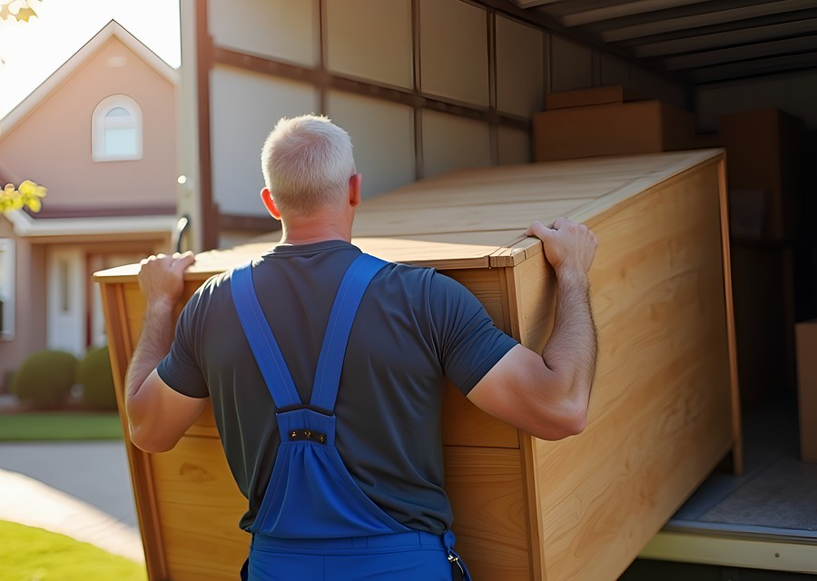 Furniture being moved by professional crew