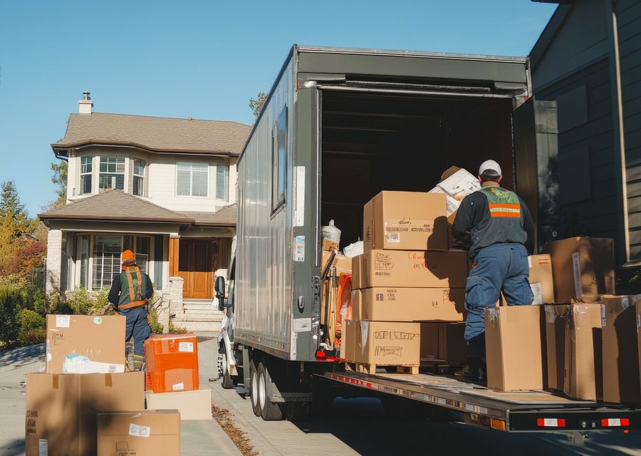 Furniture being moved by professional crew