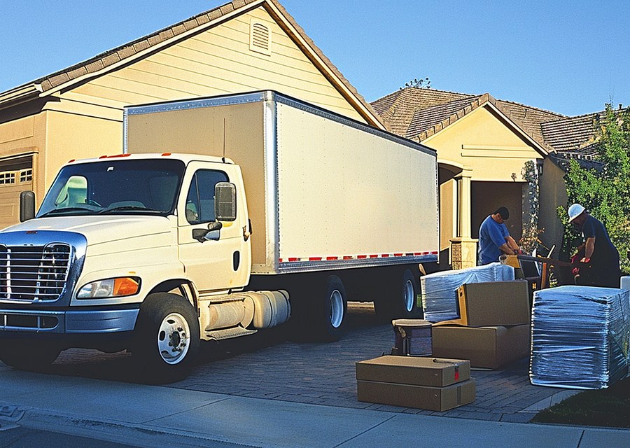 Furniture being moved by professional crew